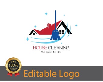 Cleaning Company Logo - Custom House Cleaning Business Branding / Housekeeping Company Logo Design - House Logo Design for Home Cleaners