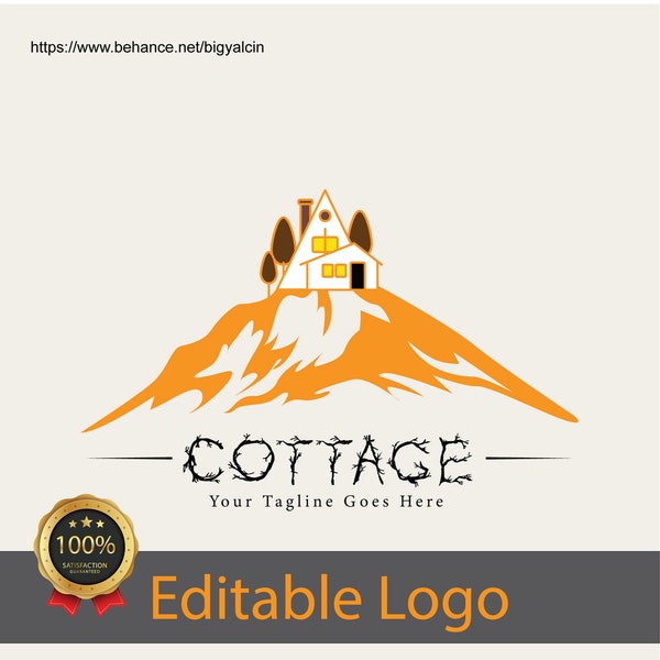 Diseño de logotipo de Charming Cottage / Marca personalizada para Cottagecore / Logotipo de Rustic Cottage / Marca artesanal para pequeñas empresas