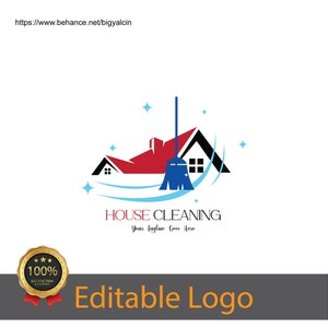 Cleaning Company Logo - Custom House Cleaning Business Branding / Housekeeping Company Logo Design - House Logo Design for Home Cleaners