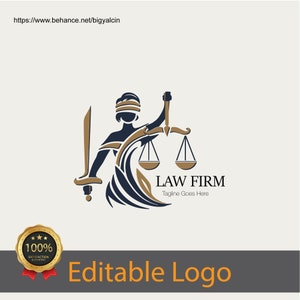 Logo professioneel recht voor advocaat - Stijlvolle advocaatbranding / logo-ontwerp voor advocatenkantoor en advocaat - aanpasbaar en van hoge kwaliteit