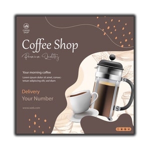 Coffee Flyer / Cafe Flyer Design / Coffee Instagram Post / Editable Cafe Social Media / Coffee Shop Flyer Template / Diy Coffee Shop Flyer