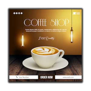 Editable Coffee Flyer / Cafe Flyer Design / Coffee Shop Instagram Post / Editable Cafe Social Media Post / Coffee Shop Flyer Template