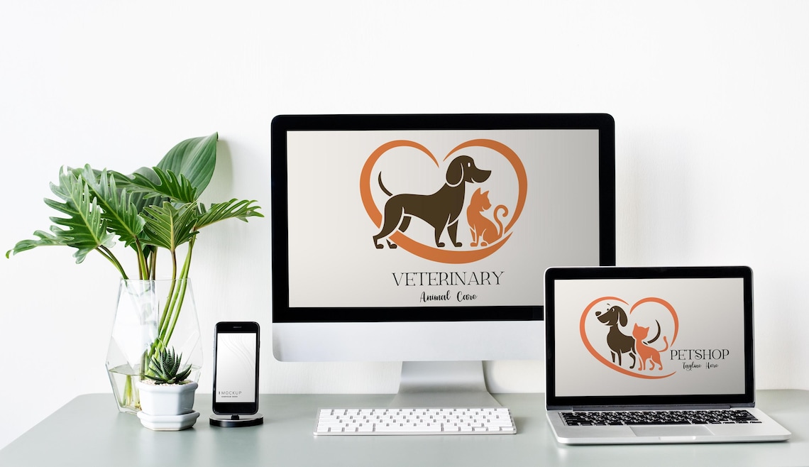 Modern Vet Clinic Logo Design: Customizable Animal Hospital Branding - Etsy