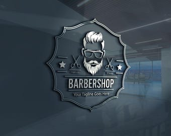 Chic Barber Wall Decor / Barbershop Sign for Hairstylists and Barbers / Customizable Hair Salon Logo/Scissors Logo Design for Men&#39;s Barbers