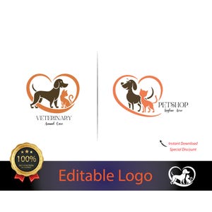Modern Vet Clinic Logo Design: Customizable Animal Hospital Branding