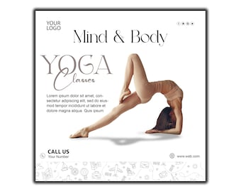 Mall för yogaklassflyer: Wellness och fitness (redigerbar)