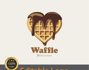 Custom Waffle Logo Design - Sweet & Modern Branding for Waffle Shops / Waffle House Logo / Custom Logo for Breakfast and Dessert Businesses