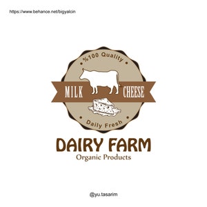 Dairy Logo Design / Cow Logo / Cheese Logo Template / Farm Logo / Farmers Logo / Barn Logo / Farming Logo Design / Farm Branding Logo Design