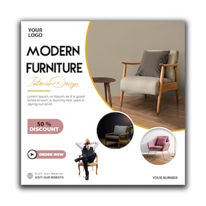 Furniture Shop Flyer / Furniture Social Media Template / Furniture Instagram Post / Editable Interior Flyer Design / Furniture Store Flyer
