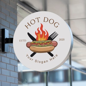 Hot Dog Logo / Fast Food Logo / Restaurant Logo / Food Logo / Catering Logo / Hotdog Logo Design / Fast Food Branding / Hot Dog Clipart
