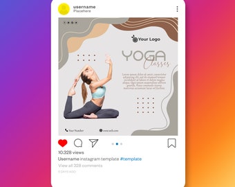 Redigerbar flygbladsmall för yogaklass / design för sociala medier