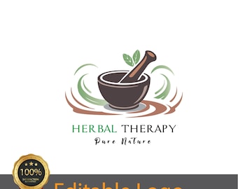 Benutzerdefinierte Botanical Herbalist Logo-Design: Natürliches Wellness-Branding (Digitales Produkt)
