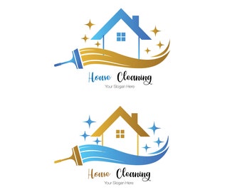 Modern Cleaning Service Logo Kit - Perfect for Your Cleaning Business / Custom Personalized Cleaner Logo - Chic Housekeeping Logo Design