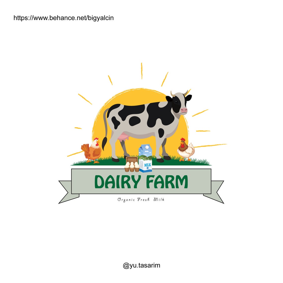 Dairy Logo Design / Cow With Chicken Logo / Dairy Farm Logo - Etsy