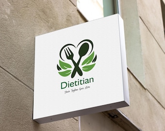 Professional Dietitian Logo Design / Modern Nutritionist Branding (Instant Download)
