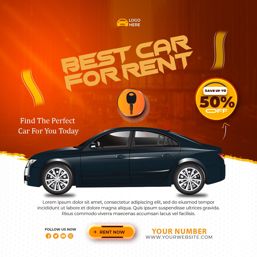Customizable Car Rent Flyer Template - Modern Vehicle Rental ...