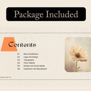 May include: A graphic design package includes brand guidelines, logo and design, typography, color palette, design and social media, and inspiration and moodboard.