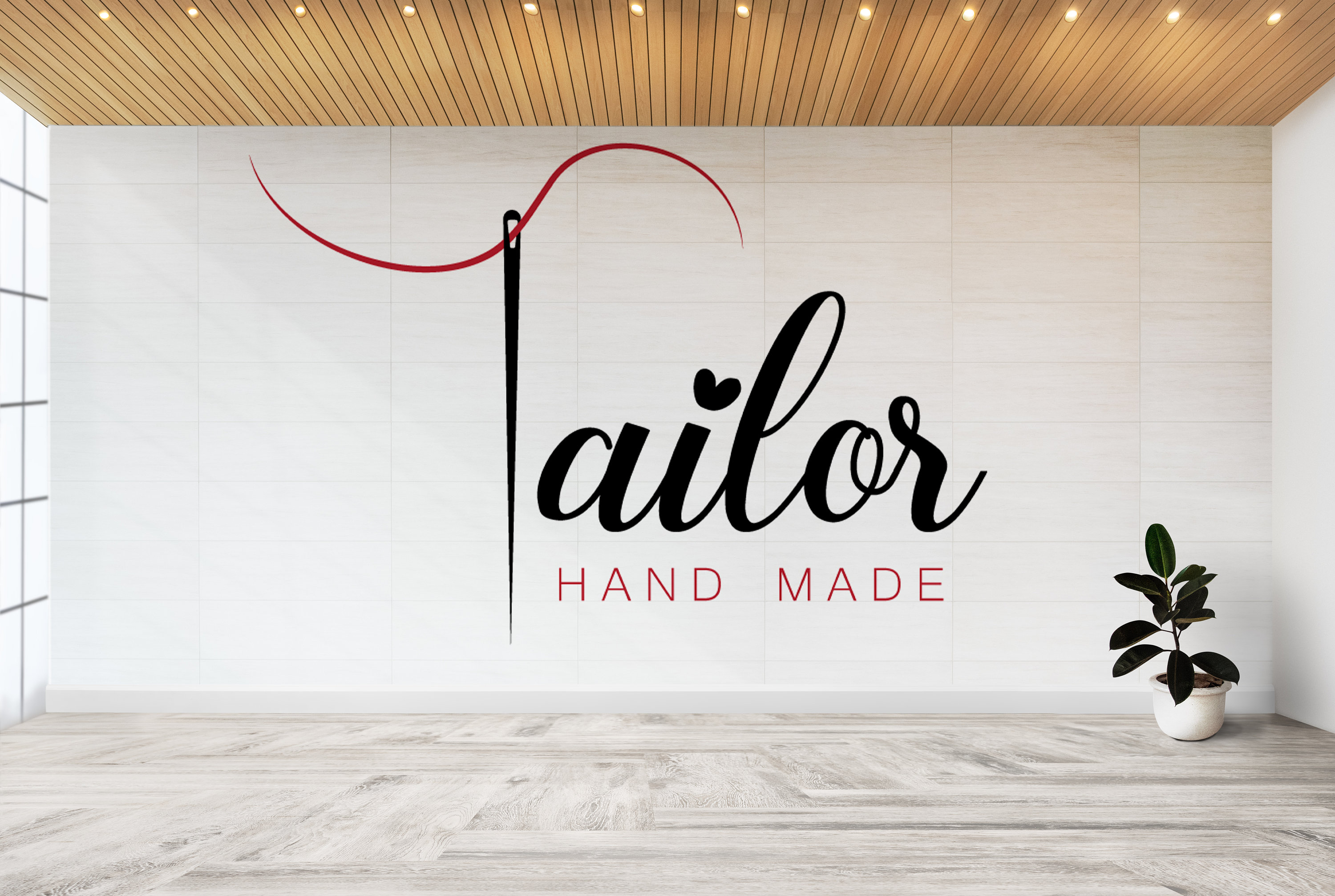 Tailor Logo Design With 3 Alternatives / 3 Pieces Editable Sewing Logo ...