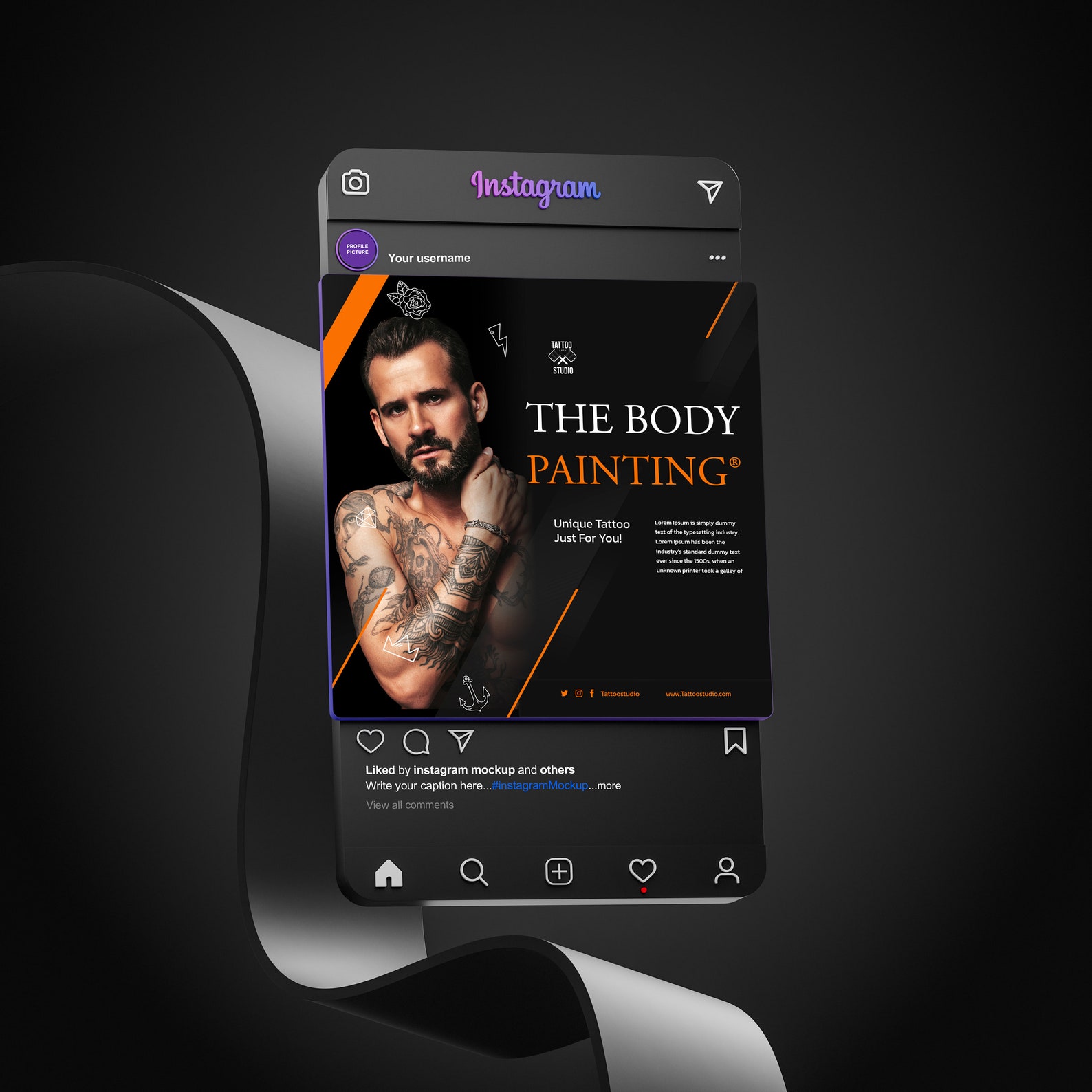Tattoo Studio Flyer Template: Modern Ink Design (PSD) - Etsy