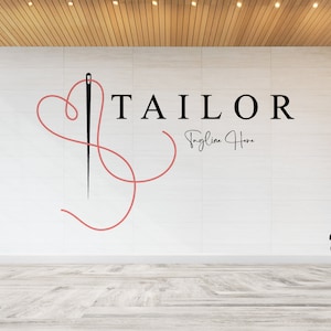 Tailor Logo Design With 3 Alternatives / 3 Pieces Editable Sewing Logo ...