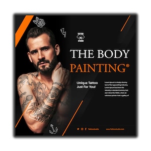Editable Tattoo Studio Flyer Template / Modern Ink Parlor Poster / DIY Tattoo Business Flyer / Editable Design for Artists & Studios