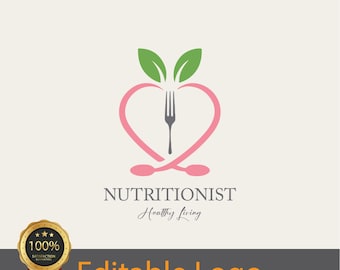 Nutritionist Logo Design: Wellness Branding, Healthy Living (Digital Product)