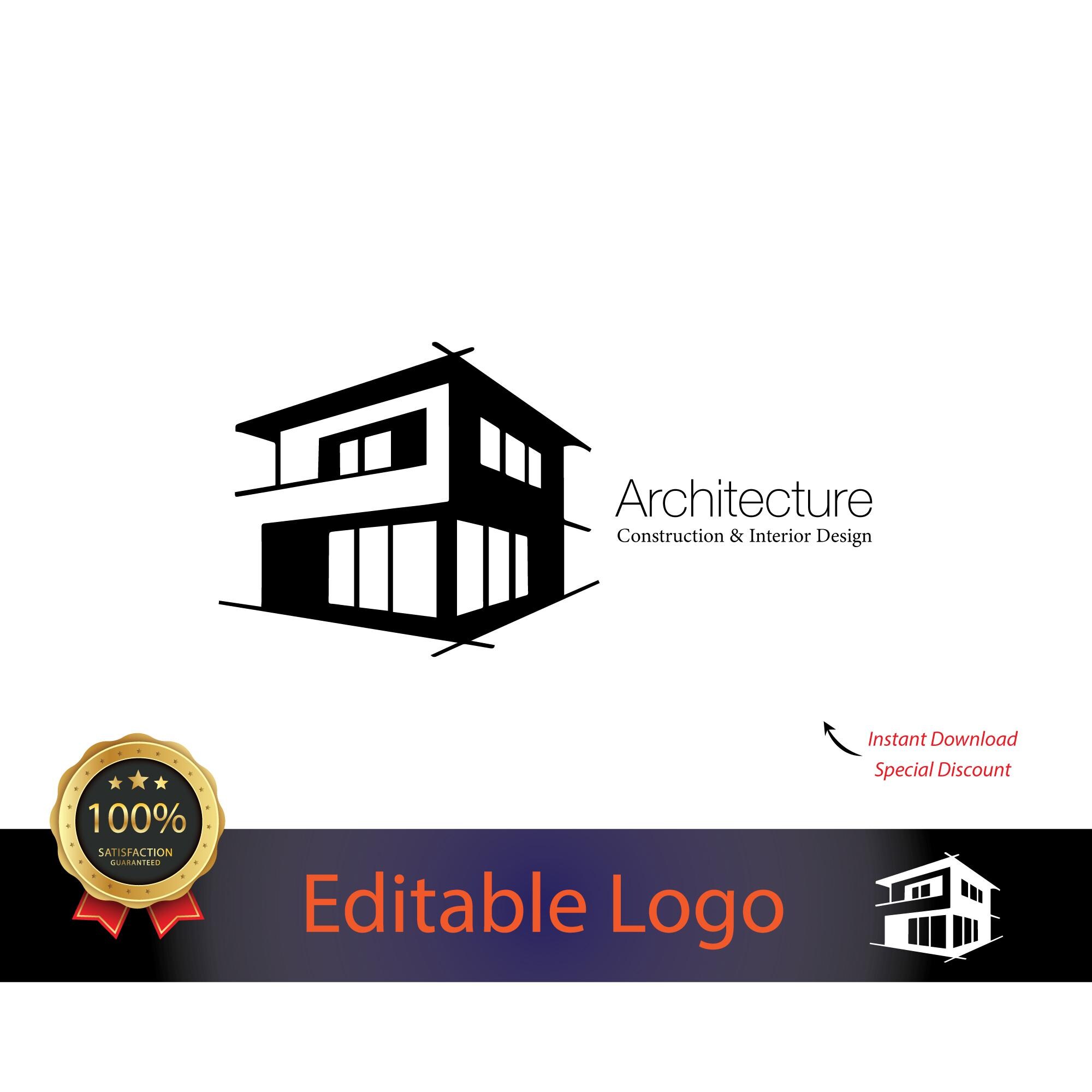 Modern Architect Logo: House Plan Icon, Construction Branding (digital ...