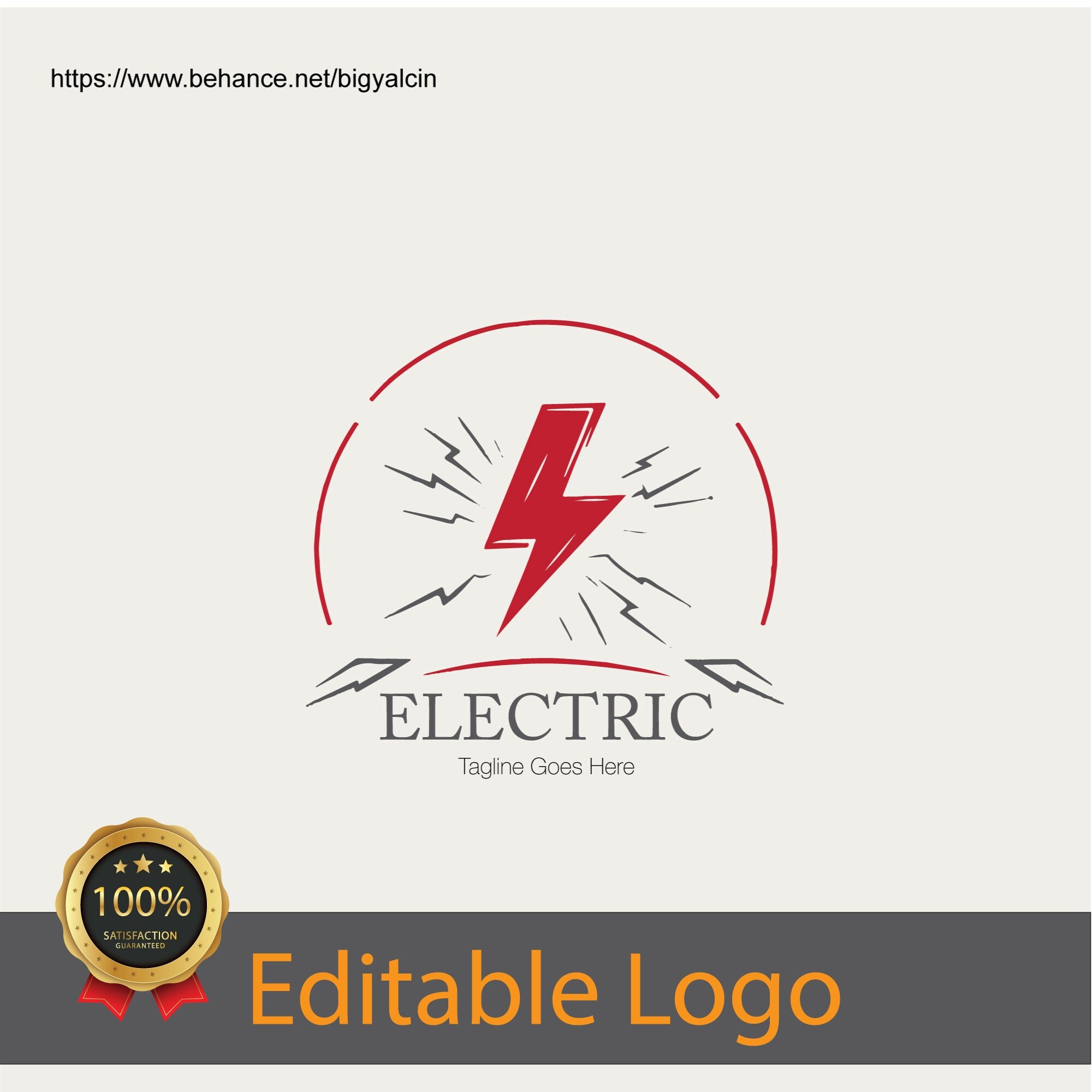Modern Electrical Logo Design - Customizable Logo for Electricians / Sleek Electric Logo - Professional Logo Design for Electric Companies