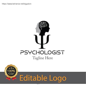Psychologist Logo Design / Mental Health Logo / Editable Life Coach Logo / Psychology Counseling Logo / Therapy Mind Logo / Brain Logo
