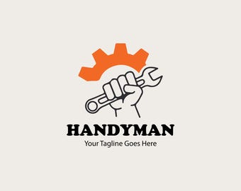 Handyman Logo Design / Modern Home Repair Business Logo (AI, PDF, JPG)