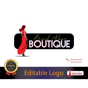 Création de logo boutique / logo beauté modifiable / logo mode / modèle de Logo de magasin de vêtements / logo féminin / logo femme / logo salon de beauté