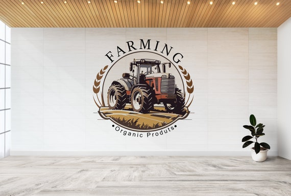 Logo Design With Farm Tractors Premium Vector | Modern Agricultural