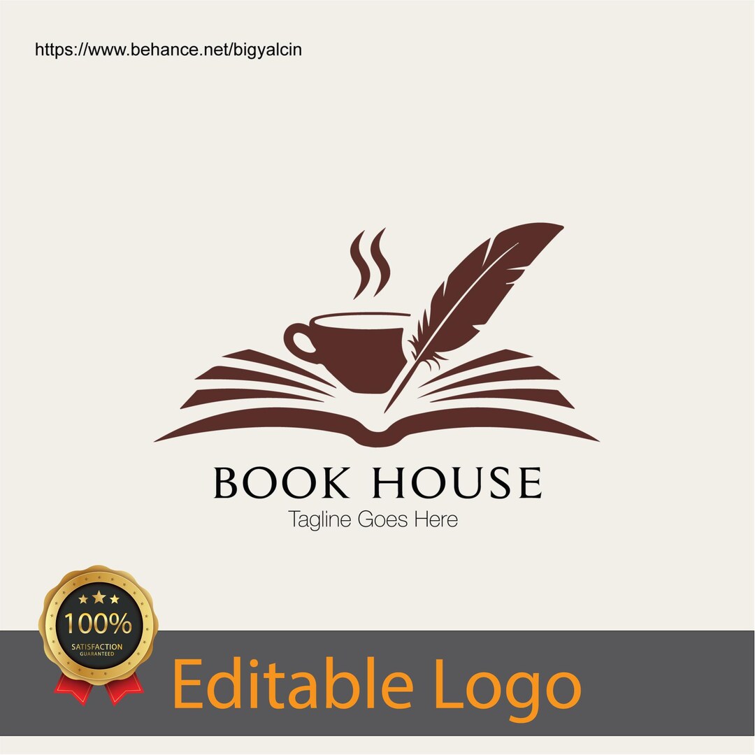 Editable Book Logo Design / Blogger Logo Design / Author Logo / Writer ...