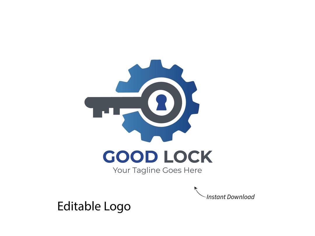 Modern Locksmith Logo Design / Key Cutter Branding (digital Download AI ...