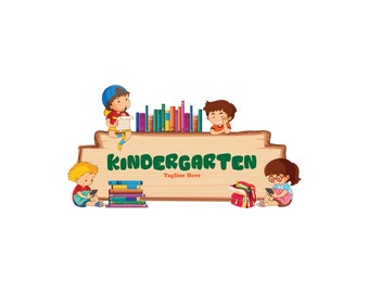 Editable Kindergarten Logo Design / Childcare Branding (AI, PDF, JPG)