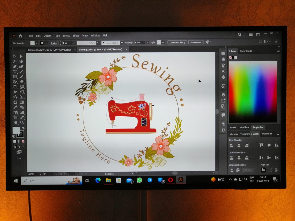 Sewing Logo Design / Editable Sewing Machine Logo / Tailor Logo ...