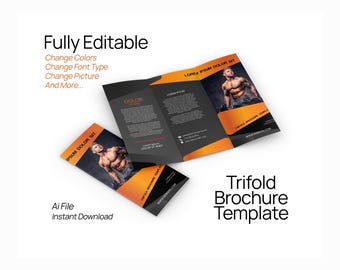 Editable Trifold Brochure Template / Business Trifold Brochure Design / Custom and Fully Editable | Business & Marketing Use