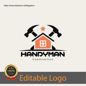 House Repair Service Logo Design / Handyman Logo Design / Remodeling Logo / Maintenance Construction Logo / Contractor Logo / House Logo