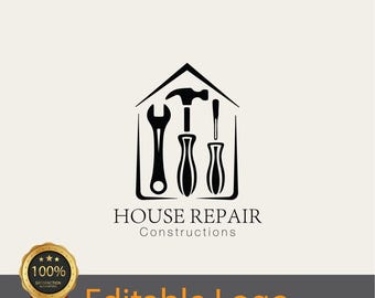 Custom House Repair Logo Design / Construction & Handyman (AI, JPG, PDF)