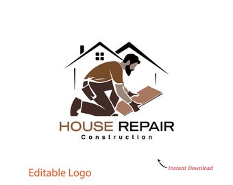 Diseño de logotipo para reparación de viviendas / Branding para construcción y renovación / Descarga digital