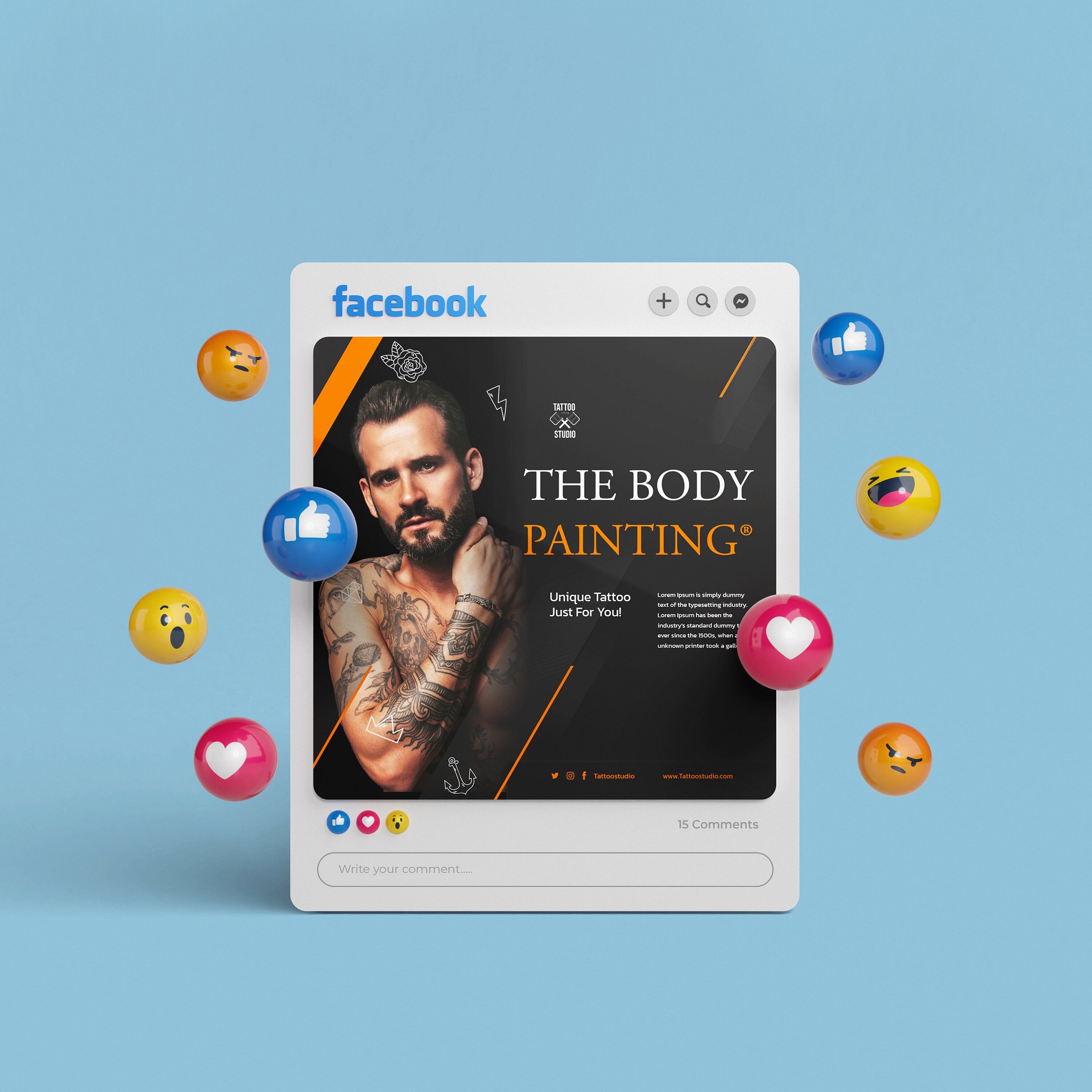 Tattoo Studio Flyer Template: Modern Ink Design (PSD) - Etsy