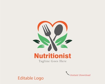 Modern Nutrition Logo Template – Clean, Organic & Wellness Branding for Dietitians