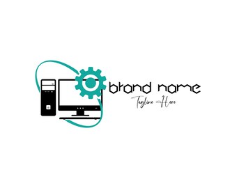 Computer Repair Logo / Computer Service Logo / Premade Computer Logo / Editable PC Logo / Pc Service Logo Design / Technology Logo Design