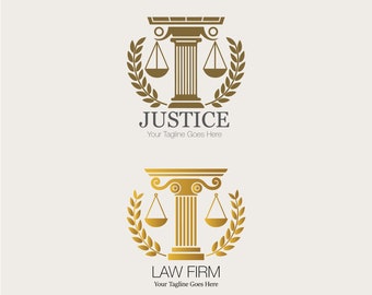 Modern Law Firm and Lawyer Logo Design Bundle - Professional and Customizable / Stylish Consultant Logo Design - Unique Attorney Logo Kit