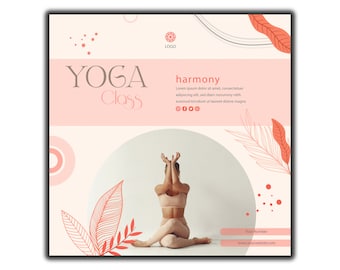 Yogaflyer / Redigerbar yogaklassflyer / Design av meditationsflyer / Flyer för yogalärare / Instagram-inlägg för yoga / Yogainstruktör i sociala medier
