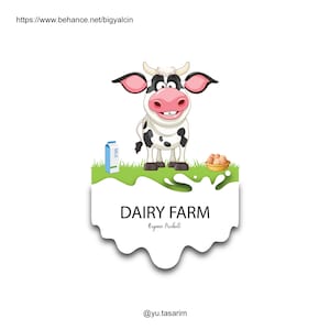 Farm Fresh Dairy Logo: Perfect for Farmers or Dairy Farms! / Cow Logo / Milk Logo / Farming Logo Design / Farm Branding Logo / Barn Logo