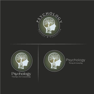 Therapy & Counseling Logo / Psychologist Logo Kit / Modern Psychology Brain Logo / Life of Tree Logo for Life Coaches - Mental Health Logo