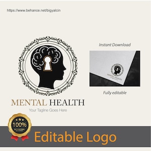 Counseling Therapy Logo for Mental Health Professionals - Psychologist Logo / Neurology Logo / Behavioral Psychology Logo / Therapist Logo