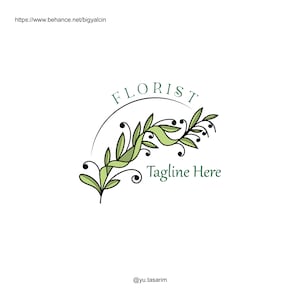 Flower Logo Design / Editable Florist Logo / Botanical Logo Template / Flower Shop Logo / Green Floral Logo / Flower Market Logo Design
