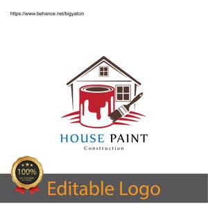Logo Custom House Painting: Zestaw do brandingu wykonawcy (pobranie cyfrowe)